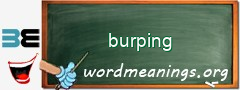WordMeaning blackboard for burping